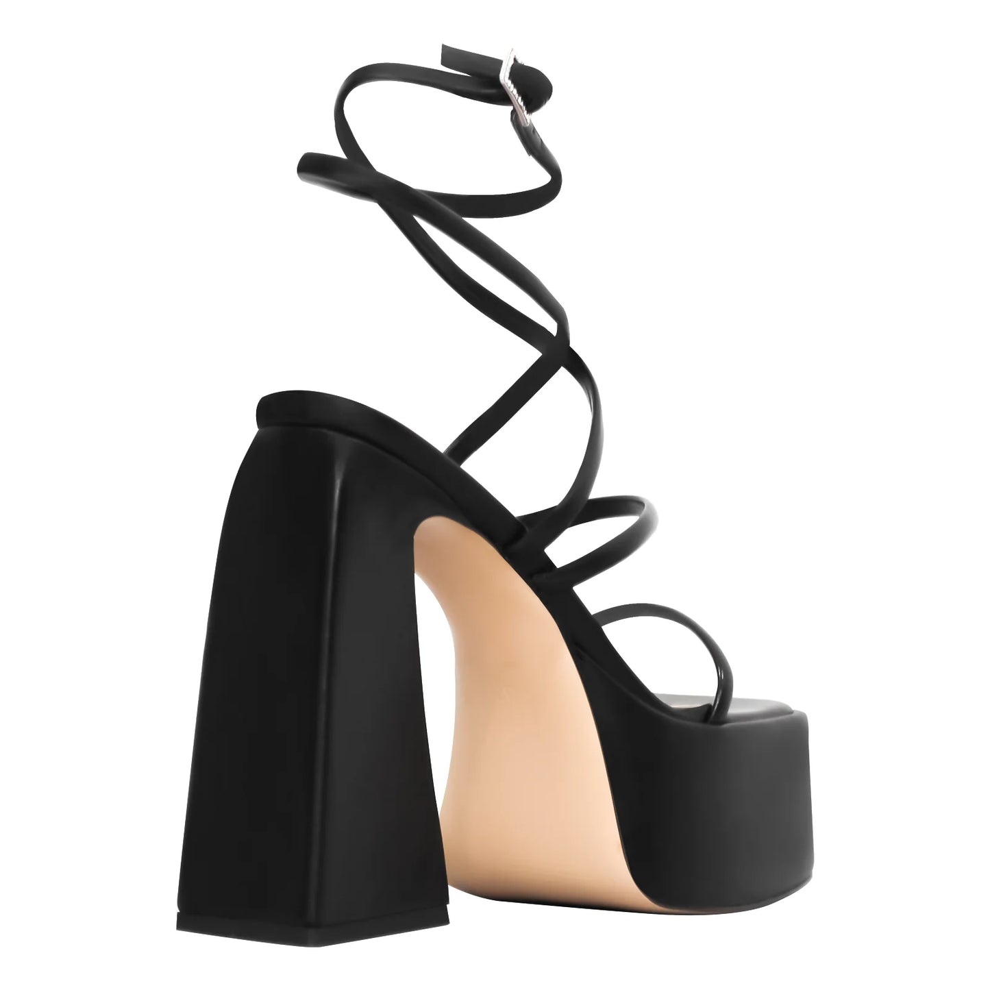 Mina Strappy Triangle Heel Platforms