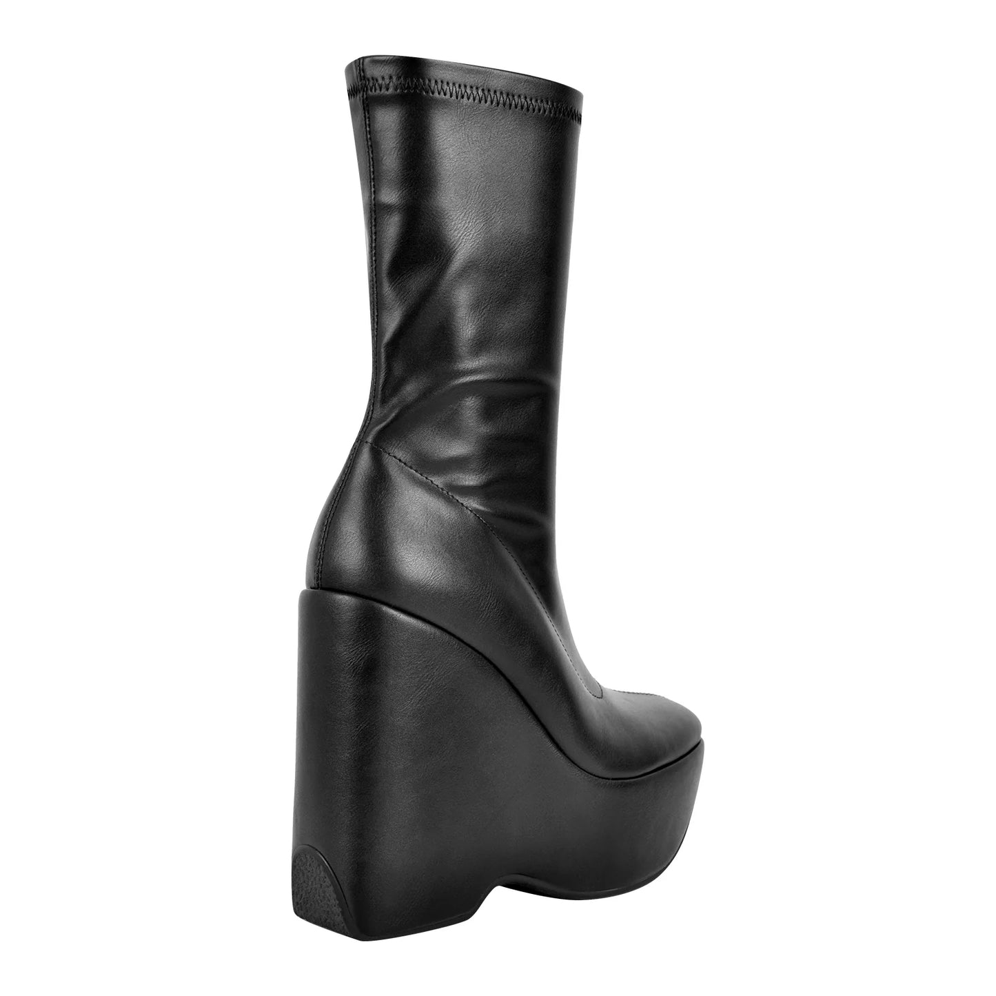 Lolita Zip-Up Mid-Calf Wedge Boots