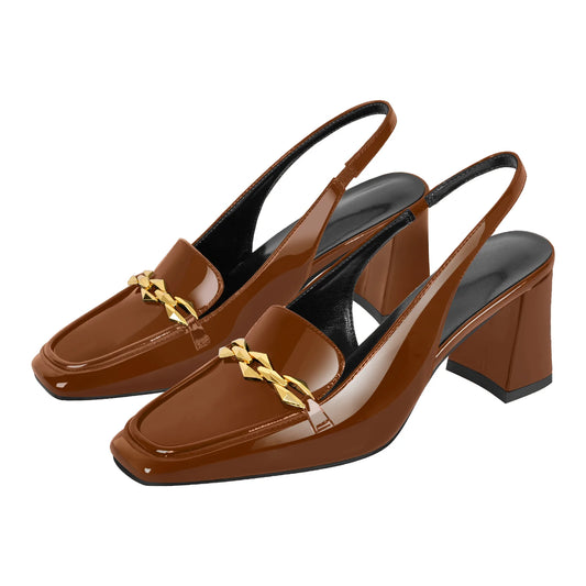 Taj Chained Loafer Slingback Mules